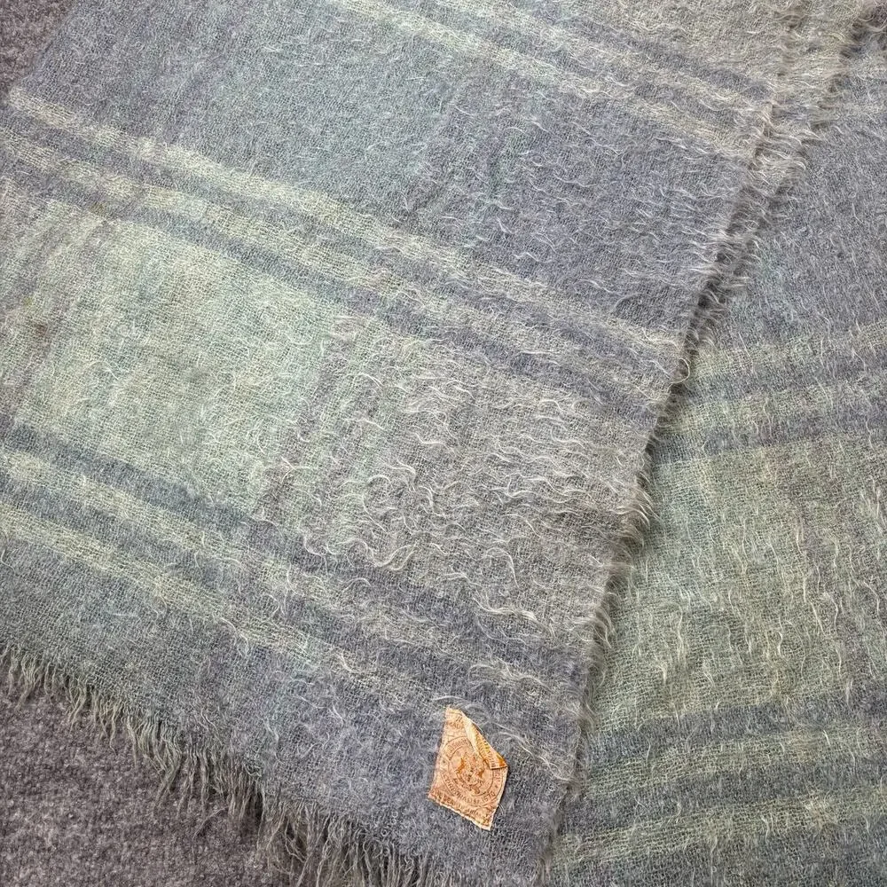 Vintage 1970s 80s Hudson’s Bay 100% Mohair Plaid Made In Scotland 50x65” Throw